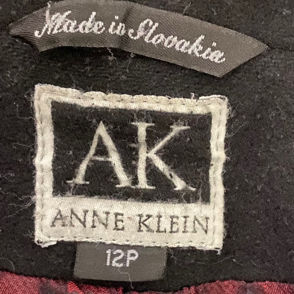 Anne Klein Black Single Breasted Wool Coat 12P - Picture 4 of 12